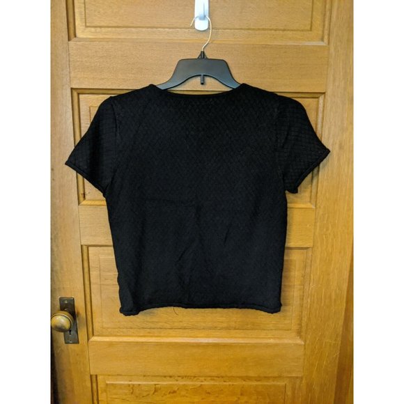 Jones New York Top Shirt Size L Black Knit Stretchy - Picture 4 of 6